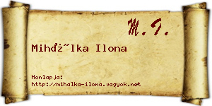 Mihálka Ilona névjegykártya
